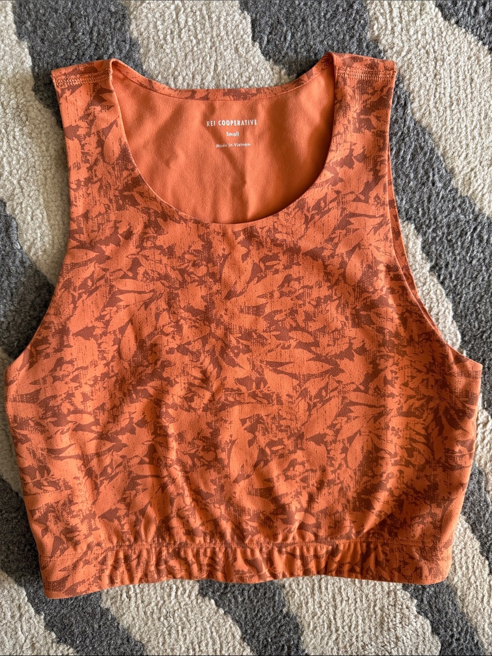 REI Cooperative Orange Printed Crop Tank